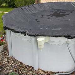 BLACK MESH DOMESTIC WINTER COVERS WITH 4 FT OVERLAP - TRADITIONAL WINTER COVERS